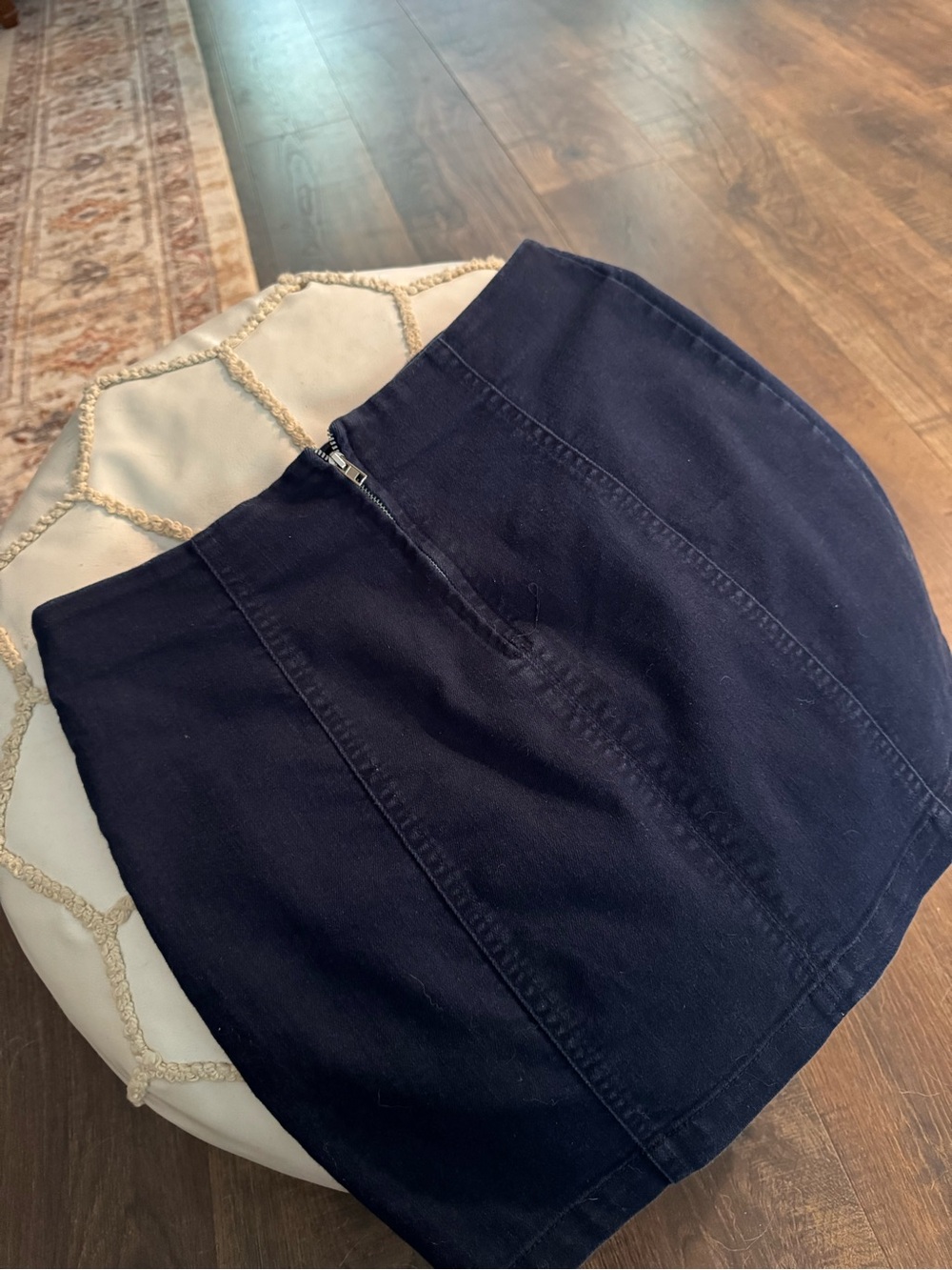 Dark Denim Panel Mini Skirt - Picture 2 of 6